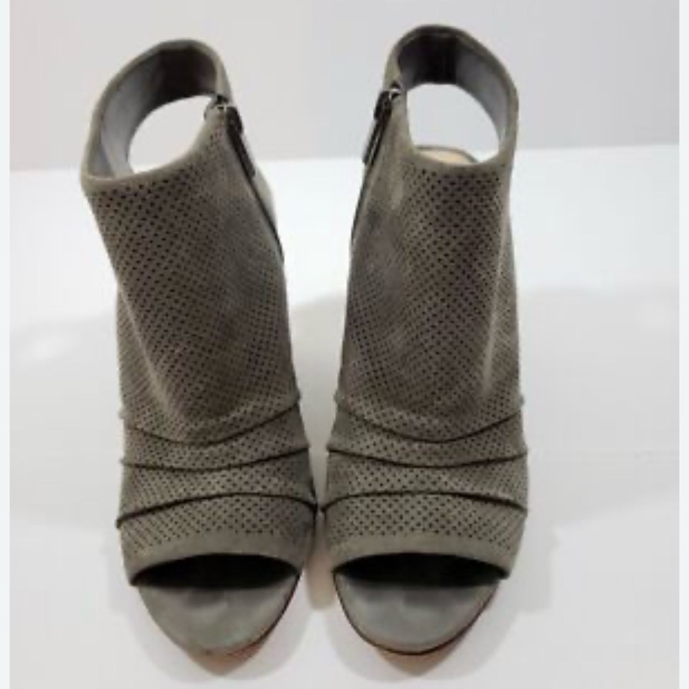 Vince Camuto Peep-Toe Grey Ankle Boots